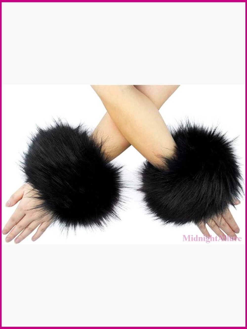 Faux Fur Wrist Cuffs Arm Warmers One Size Winter Party Costume Accessories